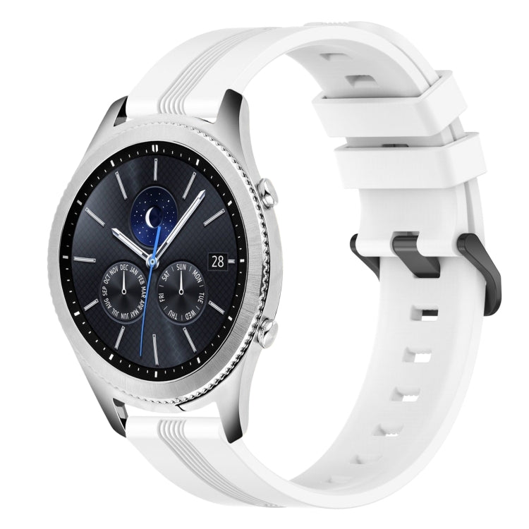 For Samsung Gear S3 Classic 22mm Concave Striped Slicone Watch Band