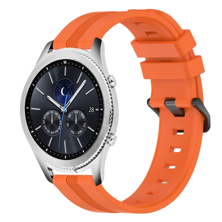 For Samsung Gear S3 Classic 22mm Concave Striped Slicone Watch Band