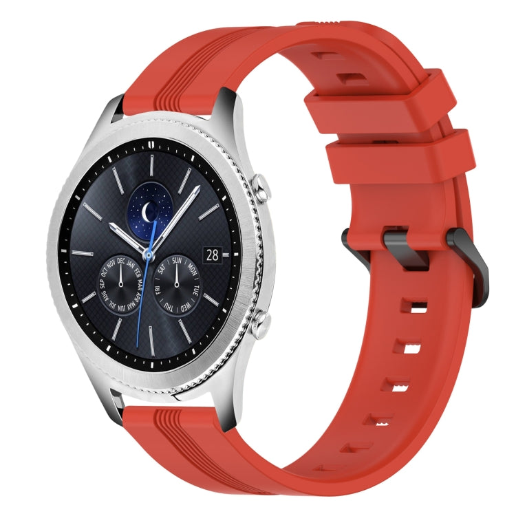 For Samsung Gear S3 Classic 22mm Concave Striped Slicone Watch Band