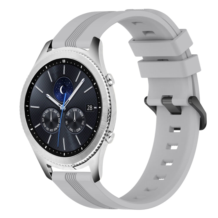 For Samsung Gear S3 Classic 22mm Concave Striped Slicone Watch Band