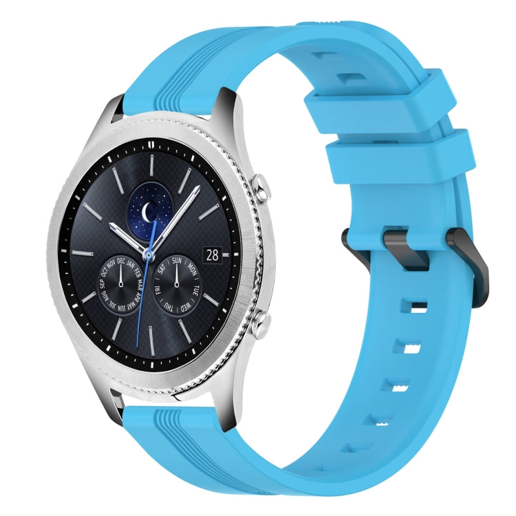 For Samsung Gear S3 Classic 22mm Concave Striped Slicone Watch Band
