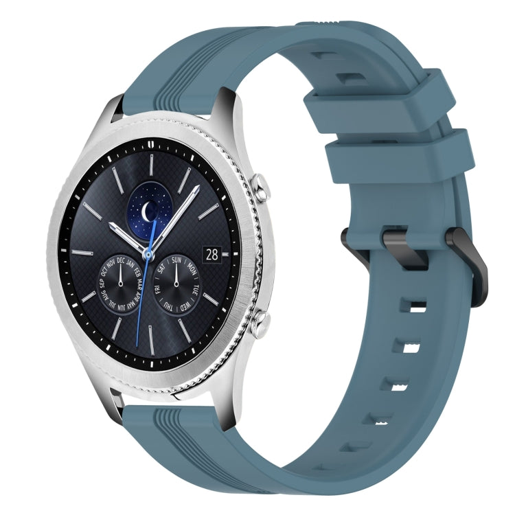 For Samsung Gear S3 Classic 22mm Concave Striped Slicone Watch Band