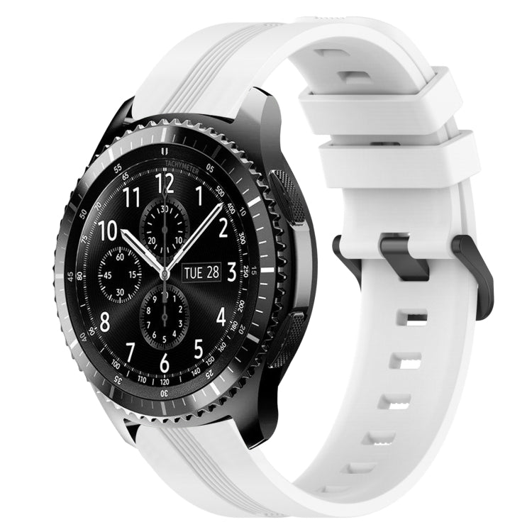 For Samsung Gear S3 Frontier 22mm Concave Striped Slicone Watch Band
