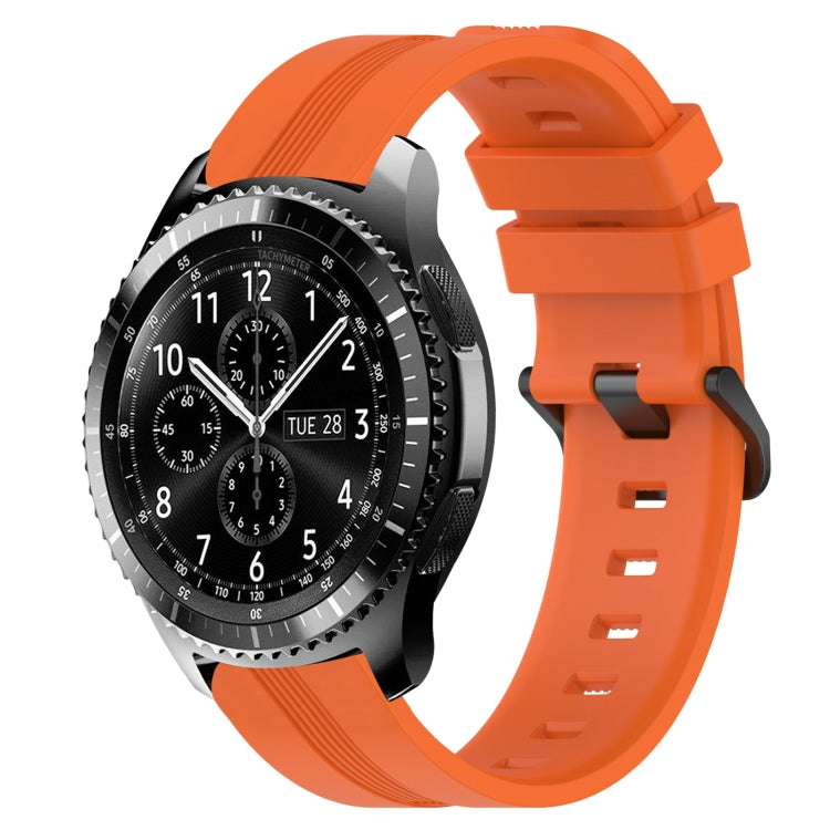 For Samsung Gear S3 Frontier 22mm Concave Striped Slicone Watch Band