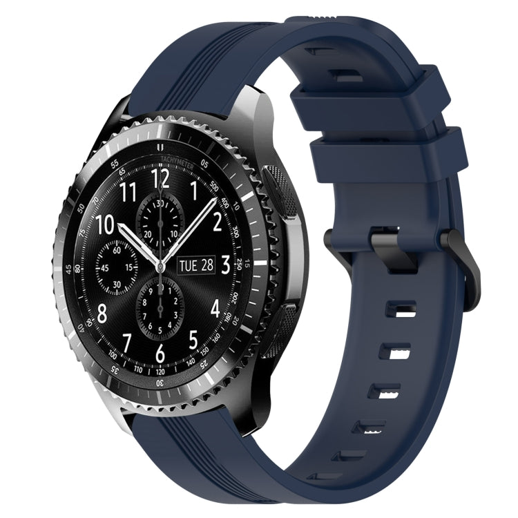 For Samsung Gear S3 Frontier 22mm Concave Striped Slicone Watch Band