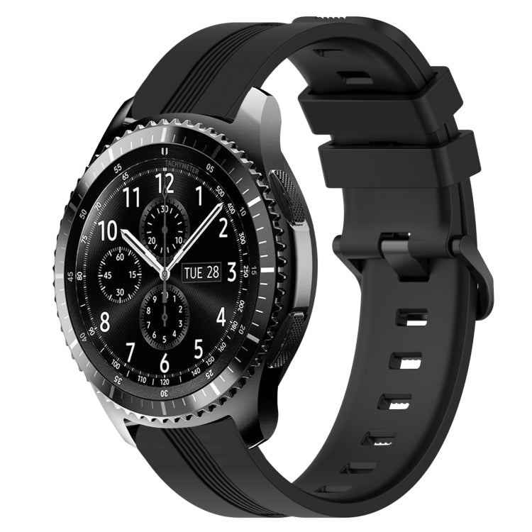 For Samsung Gear S3 Frontier 22mm Concave Striped Slicone Watch Band