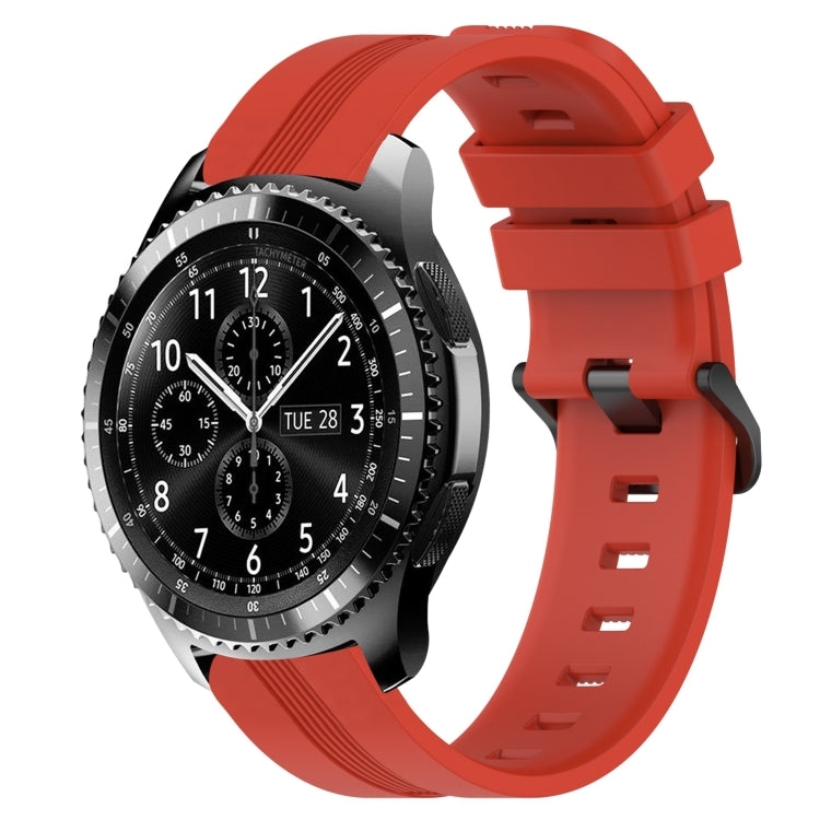 For Samsung Gear S3 Frontier 22mm Concave Striped Slicone Watch Band