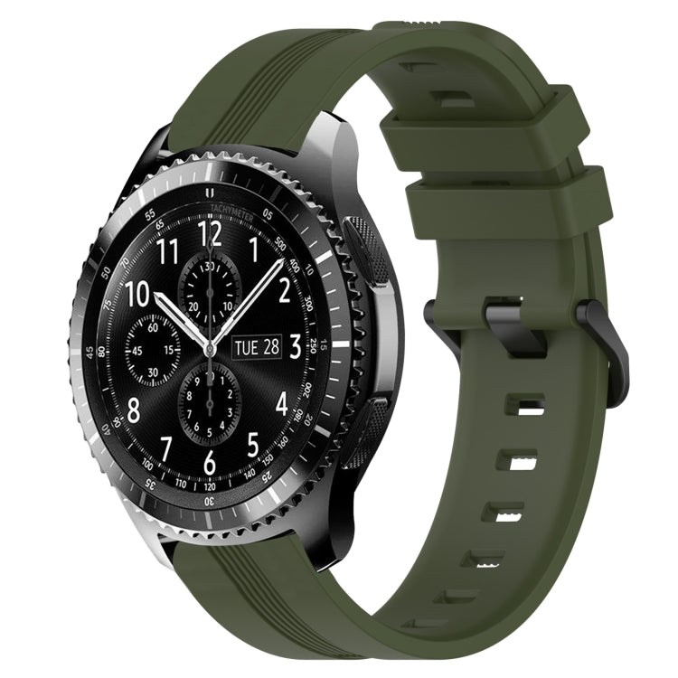 For Samsung Gear S3 Frontier 22mm Concave Striped Slicone Watch Band