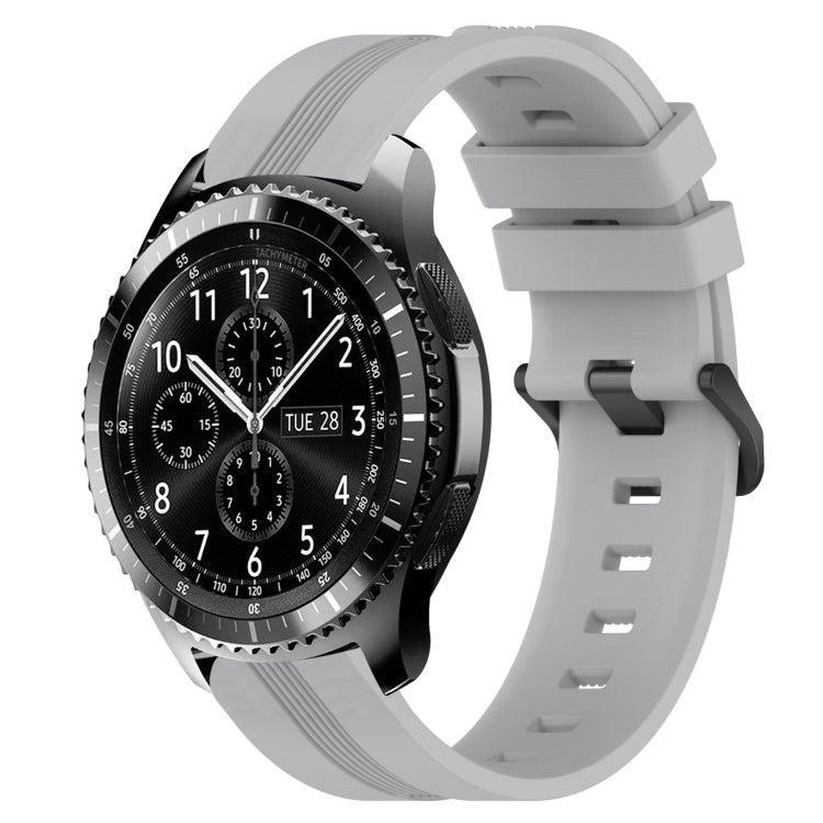 For Samsung Gear S3 Frontier 22mm Concave Striped Slicone Watch Band