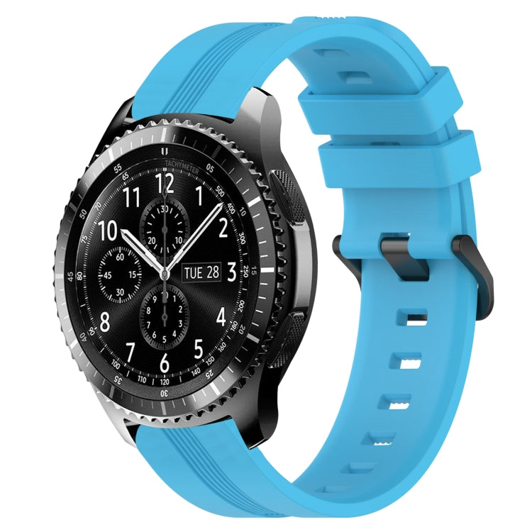 For Samsung Gear S3 Frontier 22mm Concave Striped Slicone Watch Band