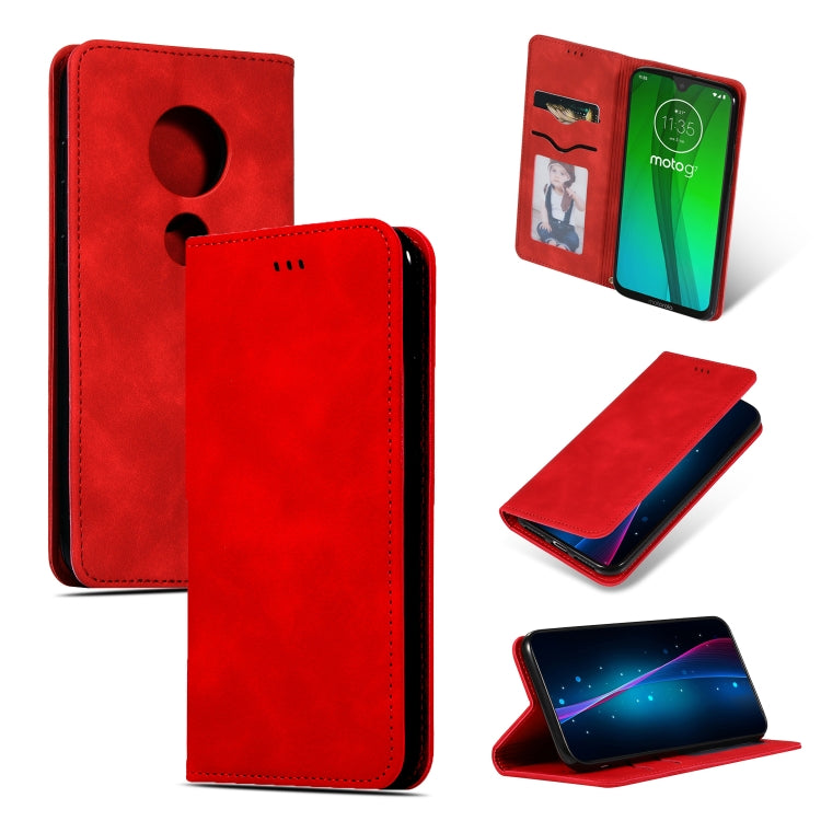 Retro Skin Feel Business Magnetic Horizontal Flip Leather Case for MOTO G7 & MOTO G7 PLUS