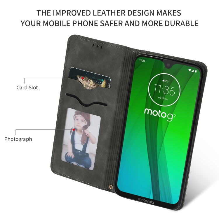 Retro Skin Feel Business Magnetic Horizontal Flip Leather Case for MOTO G7 & MOTO G7 PLUS