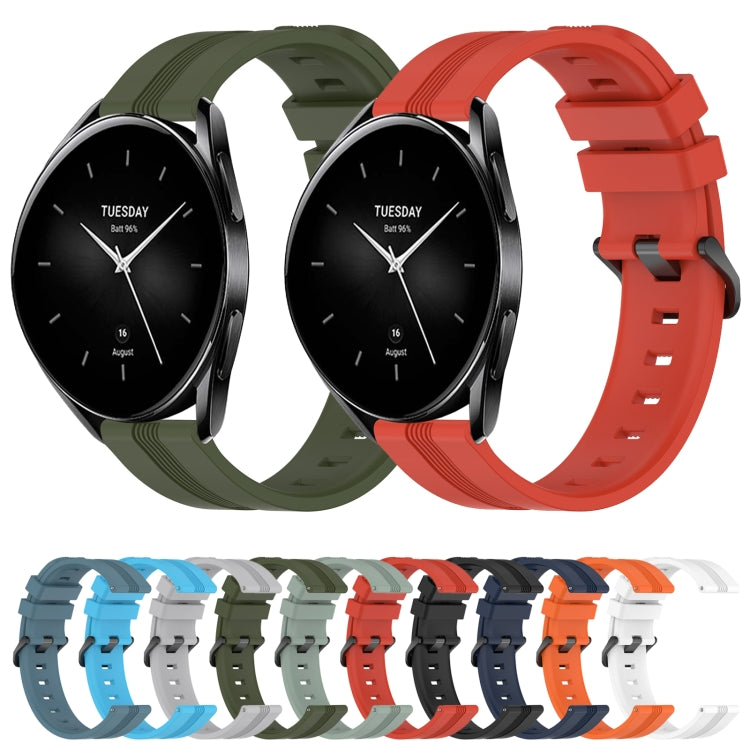 For Xiaomi Watch S2 42mm 22mm Concave Striped Slicone Watch Band