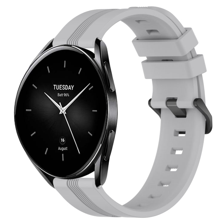 For Xiaomi Watch S2 46mm 22mm Concave Striped Slicone Watch Band