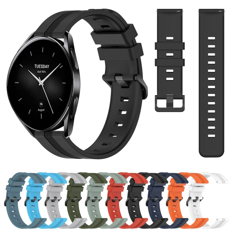 For Xiaomi Watch S2 46mm 22mm Concave Striped Slicone Watch Band