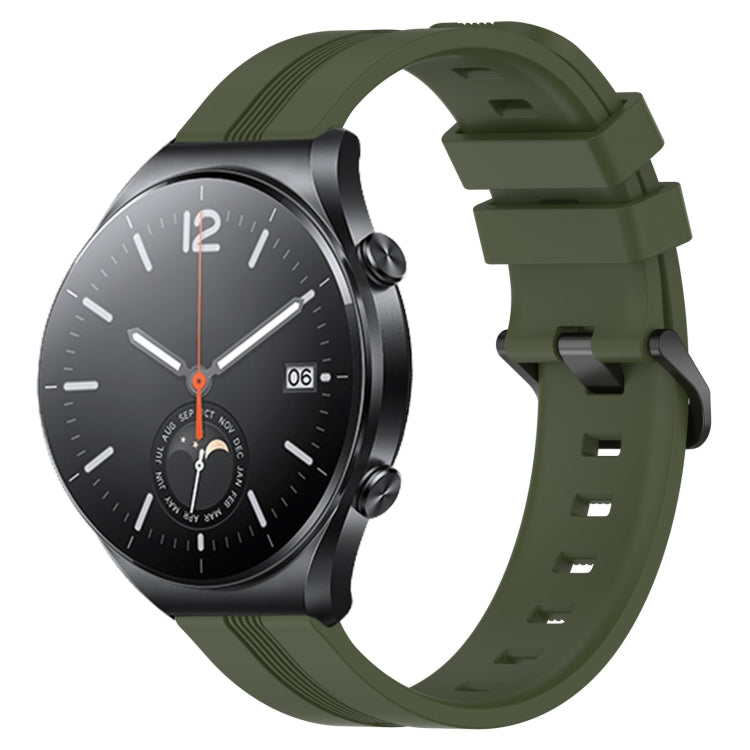 For Xiaomi MI Watch S1 22mm Concave Striped Slicone Watch Band