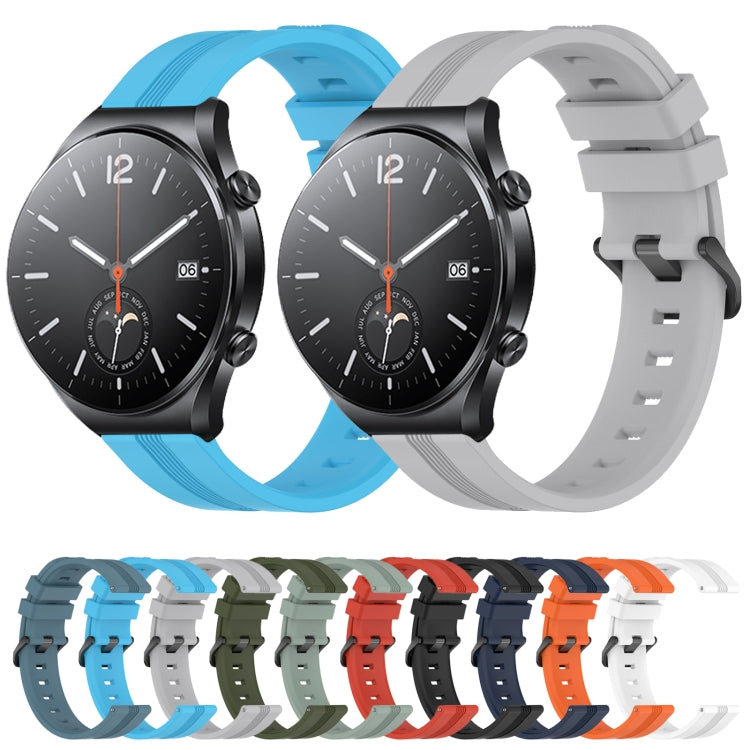 For Xiaomi MI Watch S1 22mm Concave Striped Slicone Watch Band