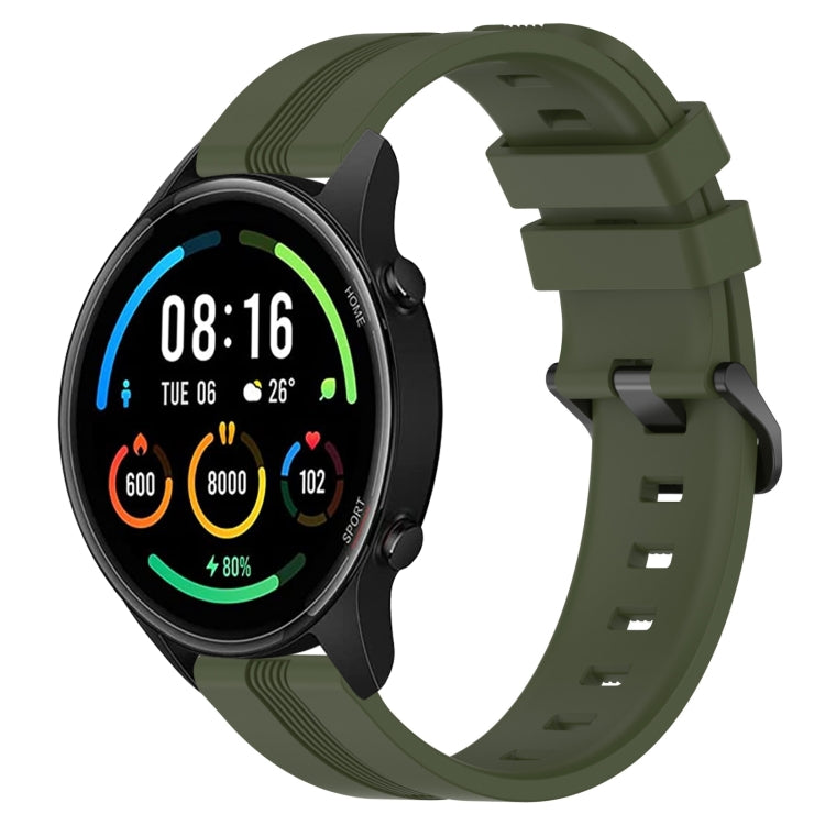 For Xiaomi MI Watch Color 22mm Concave Striped Slicone Watch Band