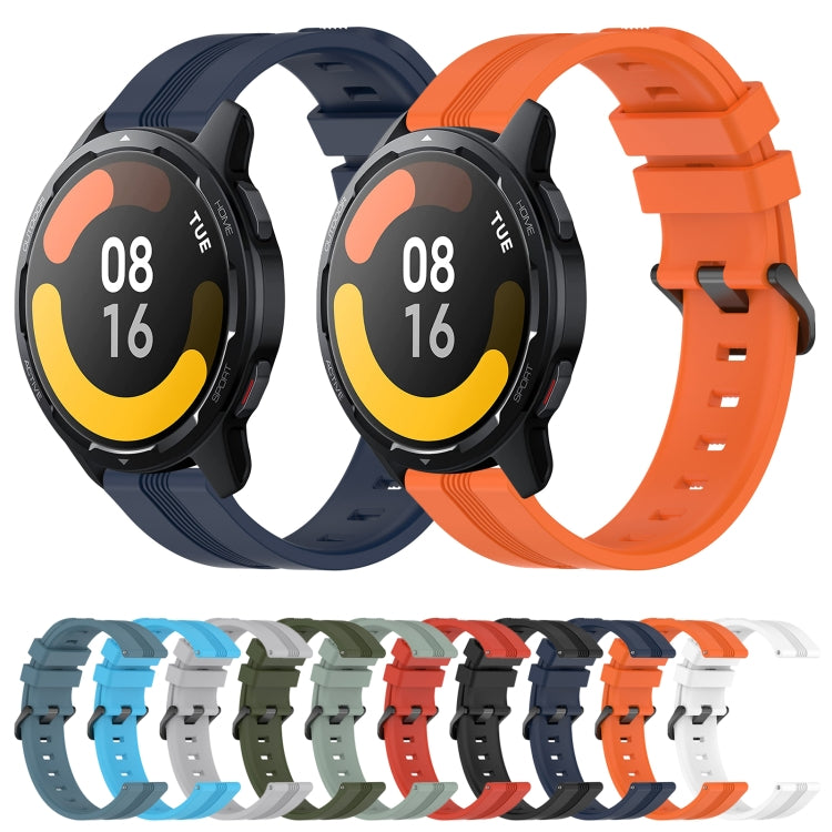 For Xiaomi Watch S1 Active 22mm Concave Striped Slicone Watch Band