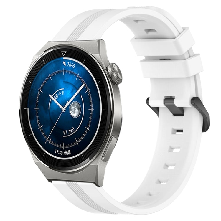 For Huawei Watch GT3 Pro 46mm 22mm Concave Striped Slicone Watch Band