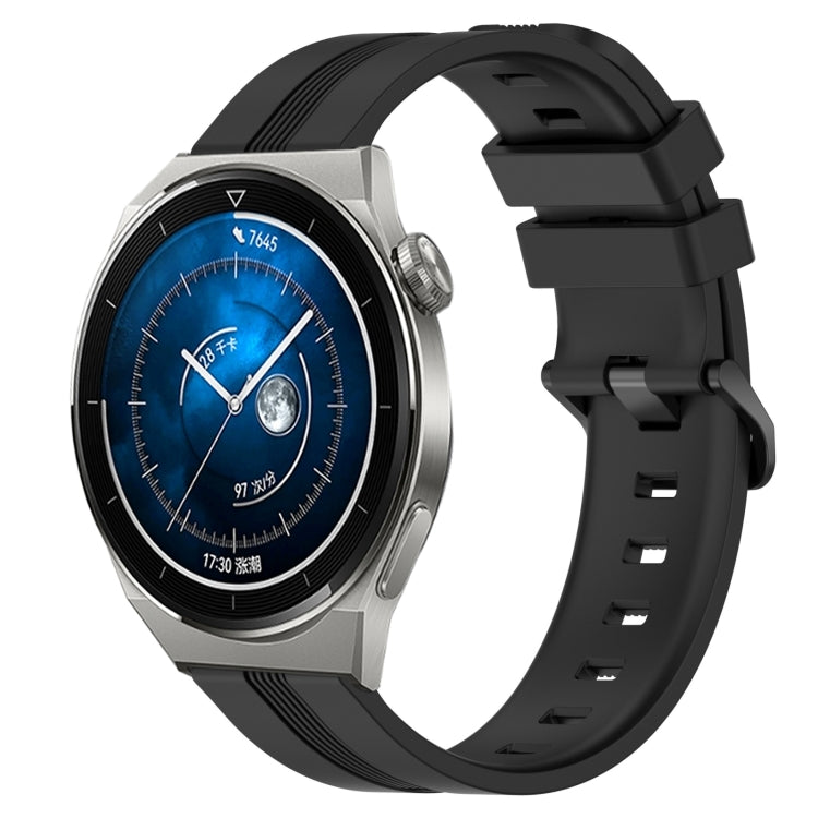For Huawei Watch GT3 Pro 46mm 22mm Concave Striped Slicone Watch Band