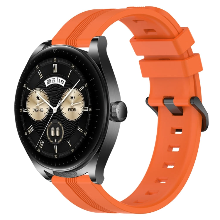 For Huawei Watch Buds 22mm Concave Striped Slicone Watch Band
