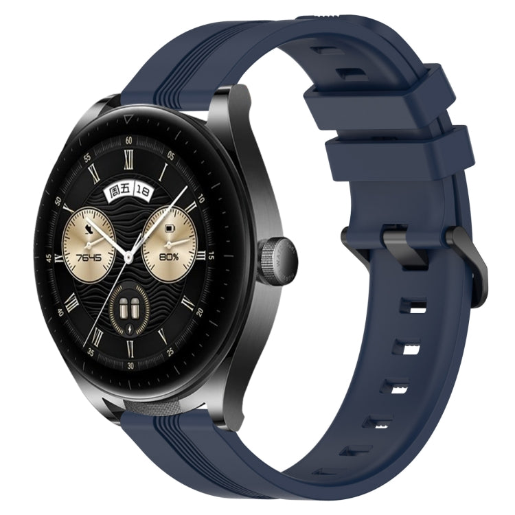 For Huawei Watch Buds 22mm Concave Striped Slicone Watch Band
