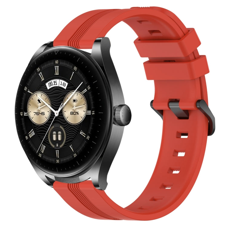For Huawei Watch Buds 22mm Concave Striped Slicone Watch Band