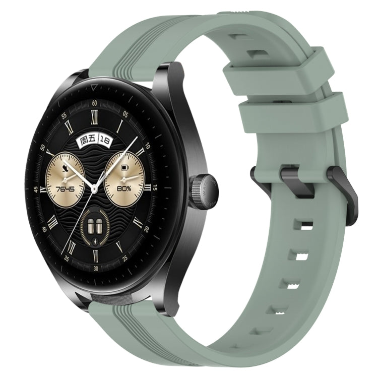 For Huawei Watch Buds 22mm Concave Striped Slicone Watch Band