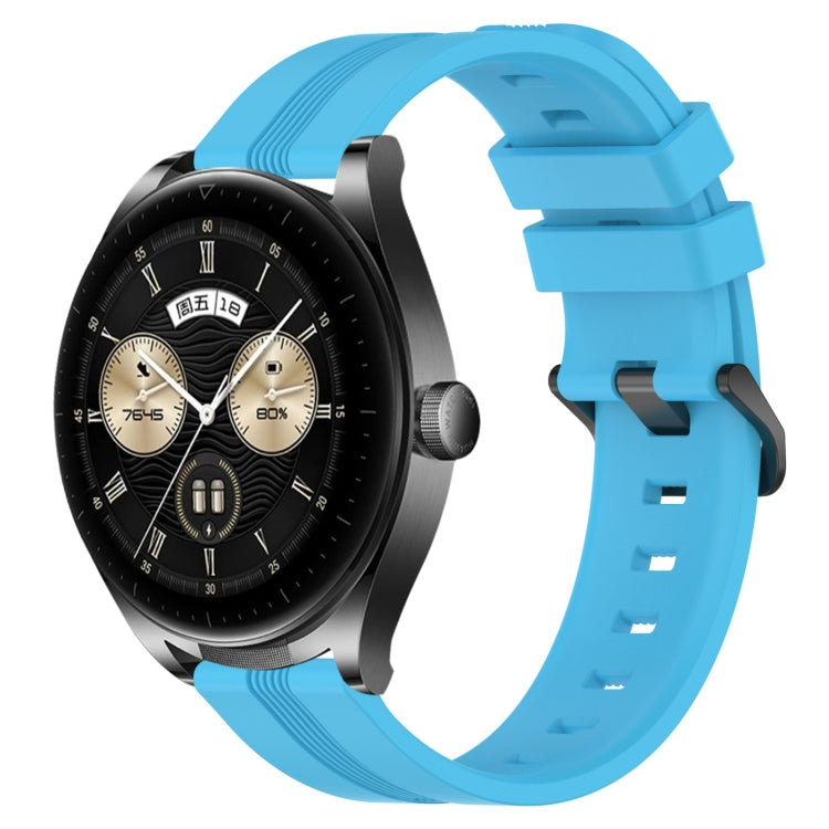 For Huawei Watch Buds 22mm Concave Striped Slicone Watch Band