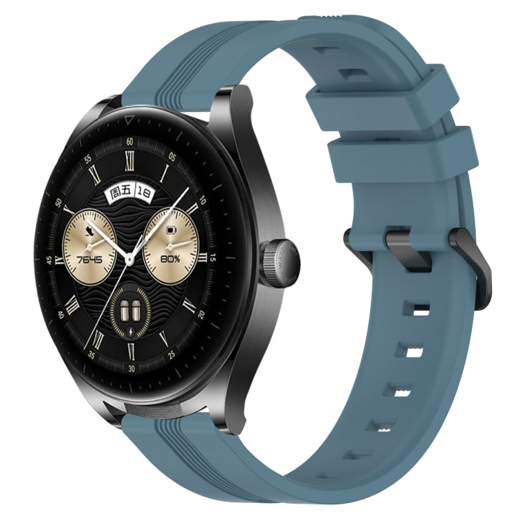 For Huawei Watch Buds 22mm Concave Striped Slicone Watch Band