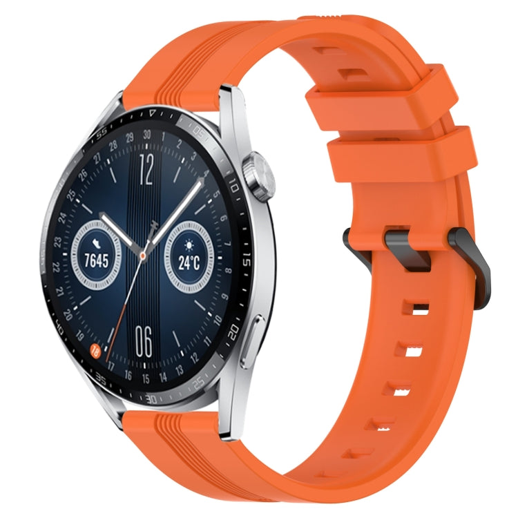 For Huawei Watch GT3 46mm 22mm Concave Striped Slicone Watch Band