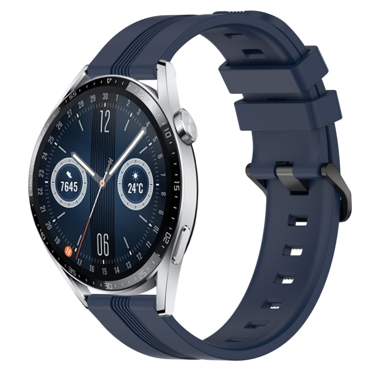 For Huawei Watch GT3 46mm 22mm Concave Striped Slicone Watch Band