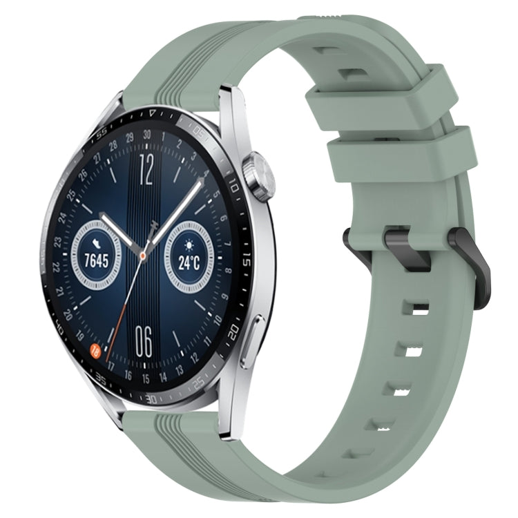 For Huawei Watch GT3 46mm 22mm Concave Striped Slicone Watch Band