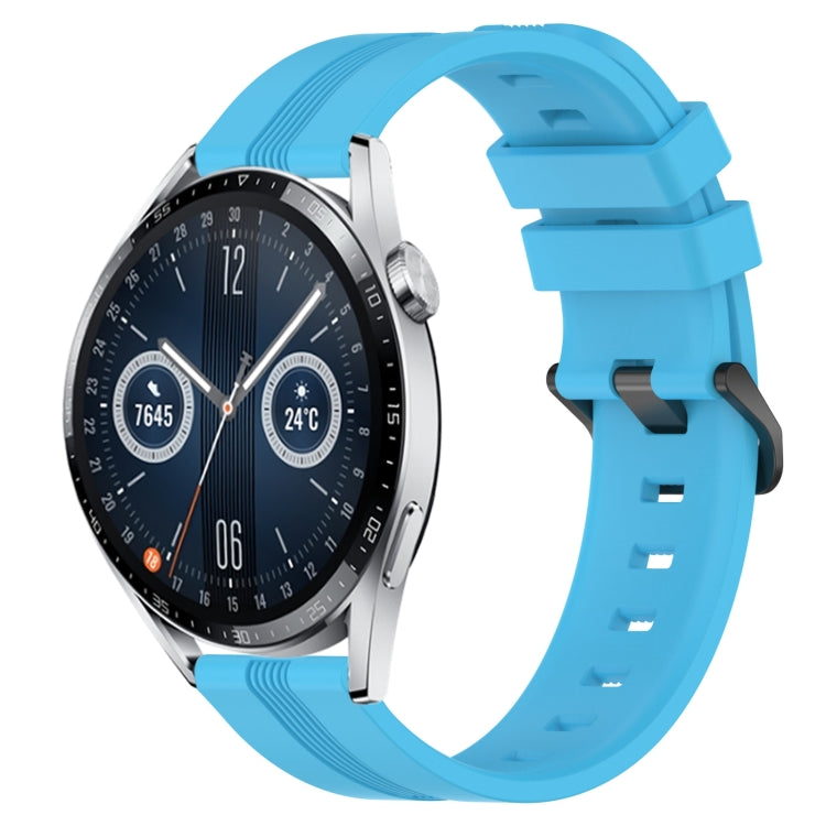 For Huawei Watch GT3 46mm 22mm Concave Striped Slicone Watch Band