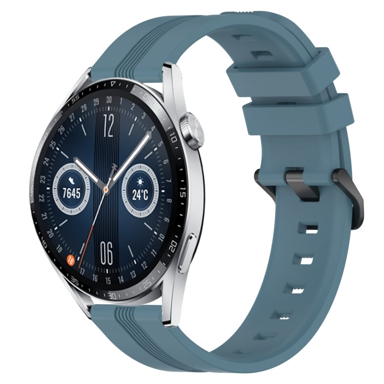For Huawei Watch GT3 46mm 22mm Concave Striped Slicone Watch Band