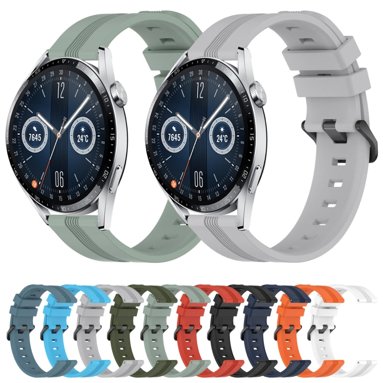 For Huawei Watch GT3 46mm 22mm Concave Striped Slicone Watch Band