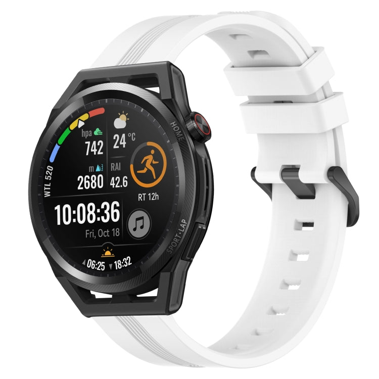 For Huawei Watch GT Runner 22mm Concave Striped Slicone Watch Band