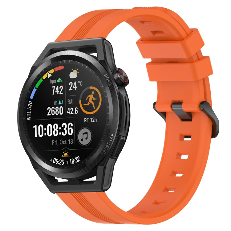 For Huawei Watch GT Runner 22mm Concave Striped Slicone Watch Band