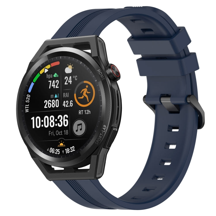 For Huawei Watch GT Runner 22mm Concave Striped Slicone Watch Band