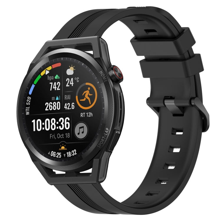 For Huawei Watch GT Runner 22mm Concave Striped Slicone Watch Band