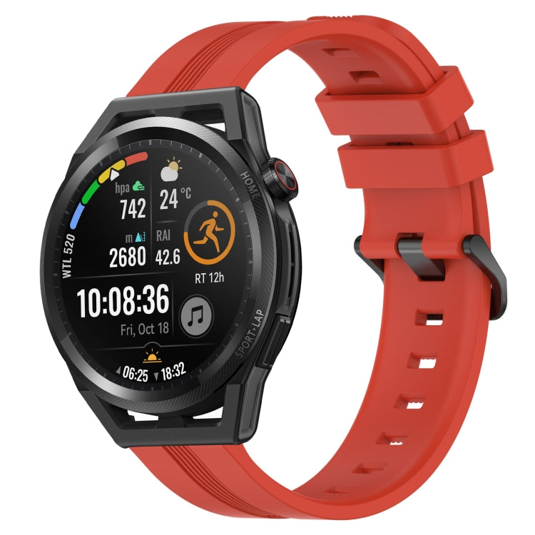 For Huawei Watch GT Runner 22mm Concave Striped Slicone Watch Band