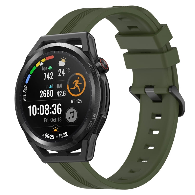 For Huawei Watch GT Runner 22mm Concave Striped Slicone Watch Band