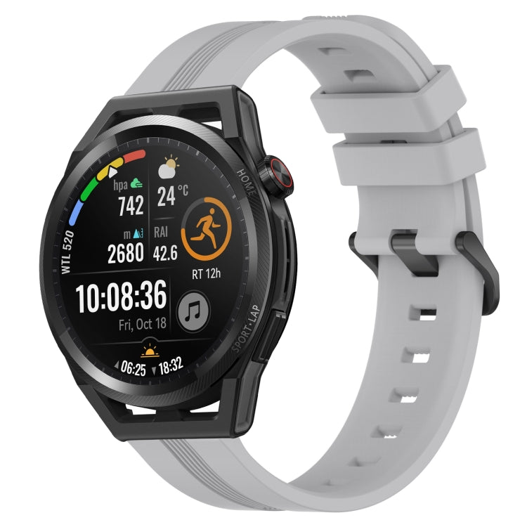 For Huawei Watch GT Runner 22mm Concave Striped Slicone Watch Band