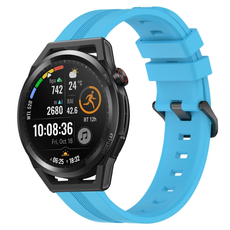 For Huawei Watch GT Runner 22mm Concave Striped Slicone Watch Band