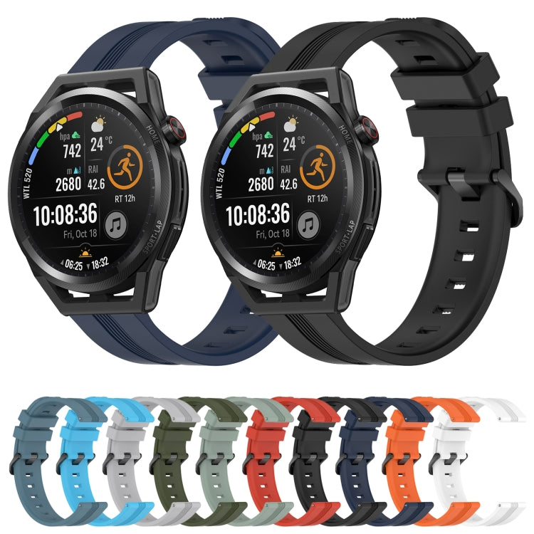 For Huawei Watch GT Runner 22mm Concave Striped Slicone Watch Band