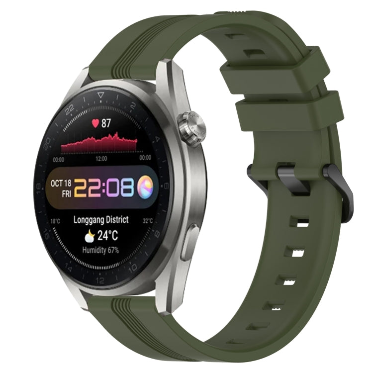 For Huawei Watch 3 22mm Concave Striped Slicone Watch Band