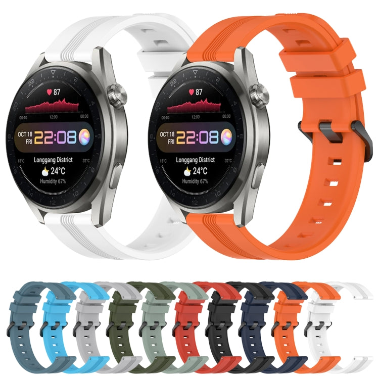For Huawei Watch 3 22mm Concave Striped Slicone Watch Band