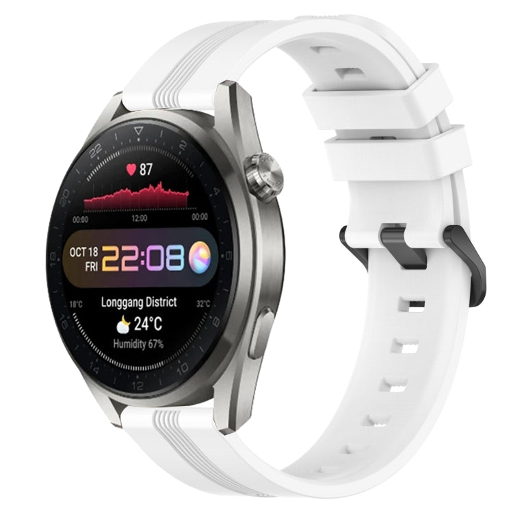For Huawei Watch 3 Pro 22mm Concave Striped Slicone Watch Band
