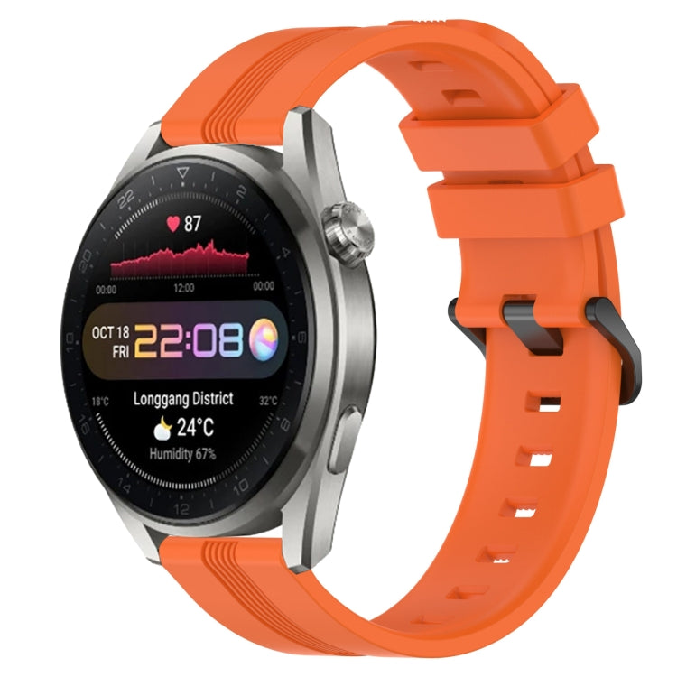 For Huawei Watch 3 Pro 22mm Concave Striped Slicone Watch Band